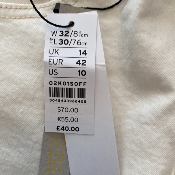 Topshop Jamie High Rise Skinny Ankle Jeans Jegging in Off White US 10 - Picture 9 of 12